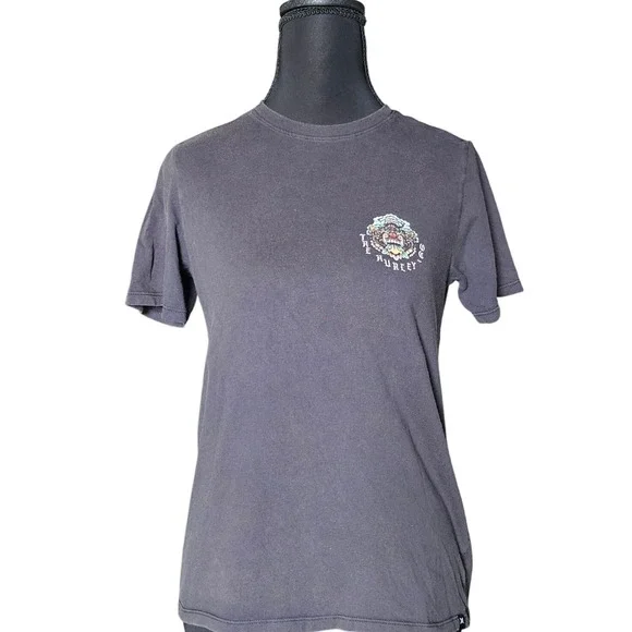 Hurley Bali Bagus Surf Baby Tee Shirt M T-Shirt Worn Black Y2K - Picture 2 of 8